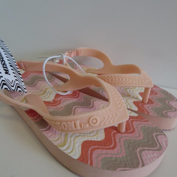 COPY - Missoni Target Australia Girls' Flip Flops Shoes Pink Wave Sz 9 BNWT - Picture 2 of 7